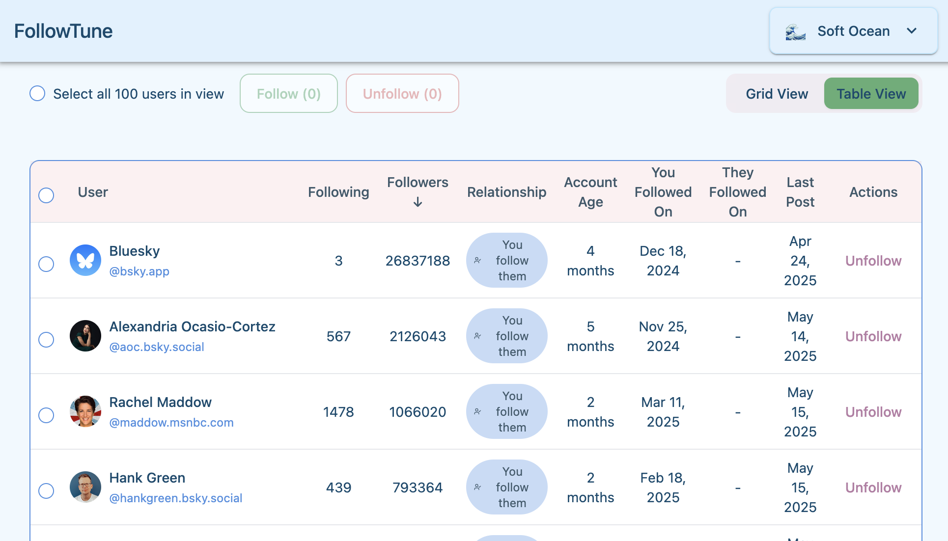 FollowTune Interface FollowTune Interface